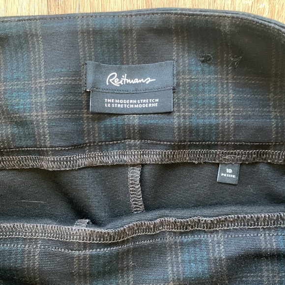 Reitmans The Modern Stretch Pull-on pants. Green Plaid pattern. Ladies 10 Petite - Picture 2 of 4